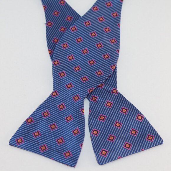 NEW Lanae Joy Silk Adjustable Bow Tie Bowtie / Blue Pink Orange / Private Label - Picture 3 of 4